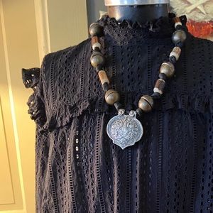 Madewell black Victorian Goth eyelet top plus size